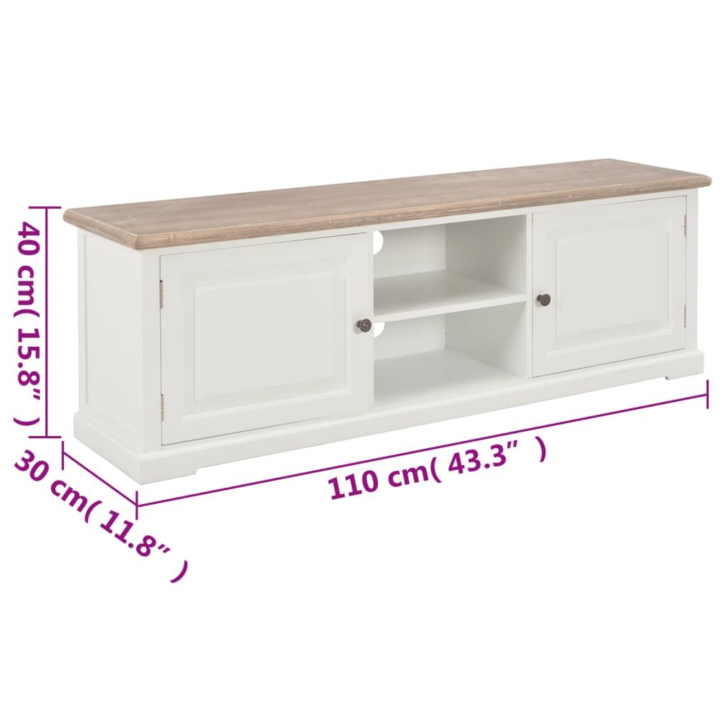 TV-Schrank Weiß 110x30x40 cm Holzwerkstoff