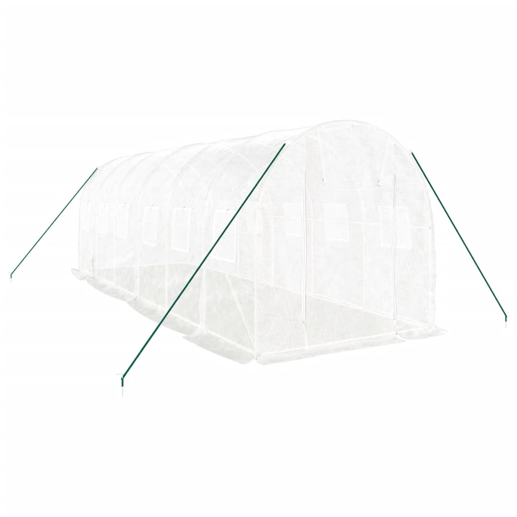 Gewächshaus mit Stahlrahmen Weiß 12 m² 6x2x2 m
