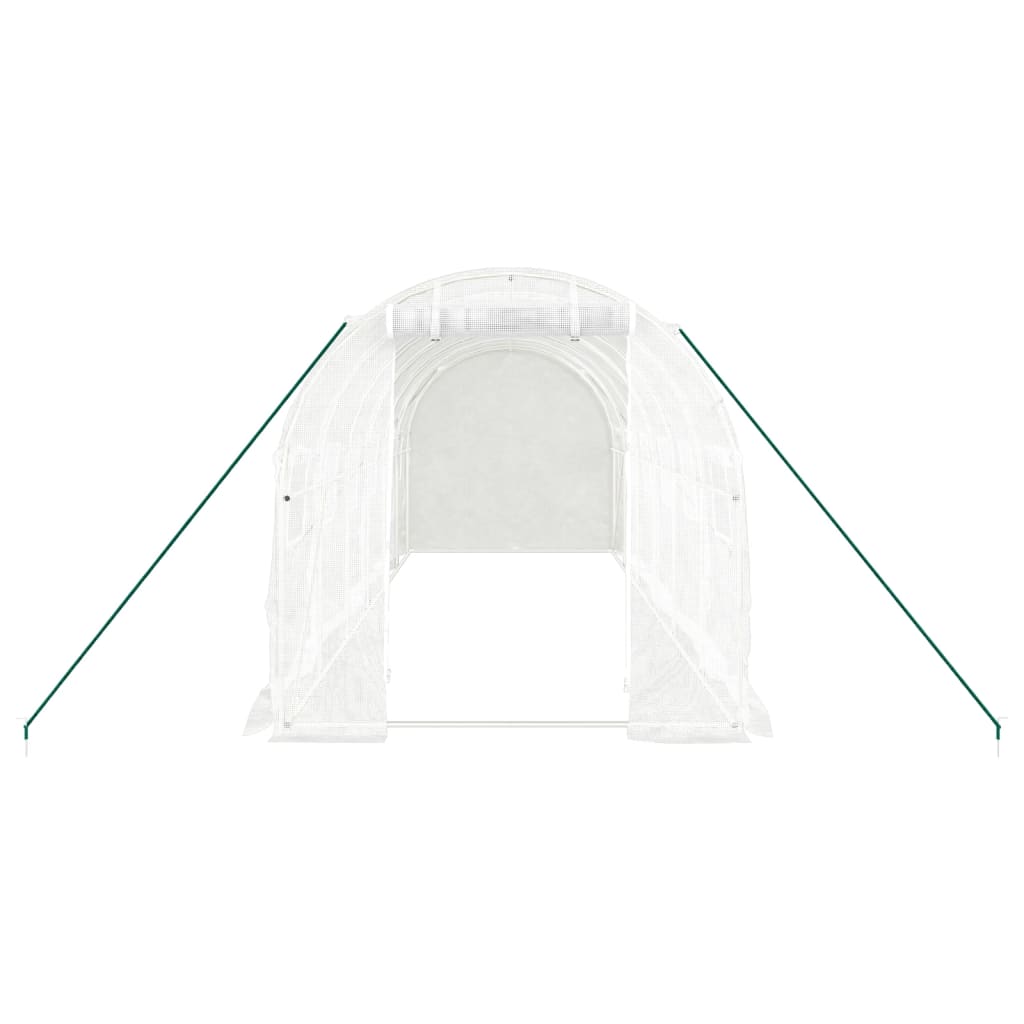 Gewächshaus mit Stahlrahmen Weiß 12 m² 6x2x2 m