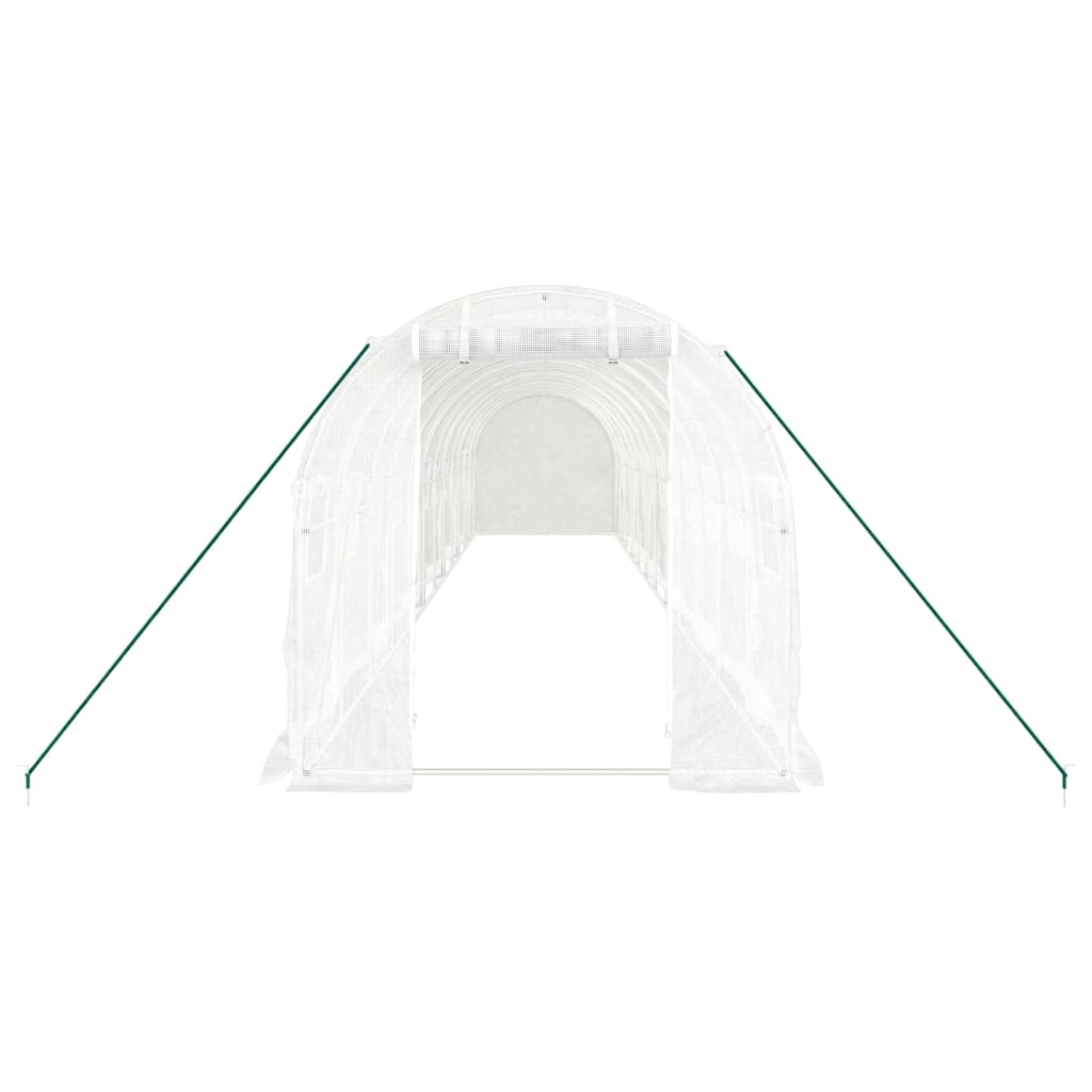 Gewächshaus mit Stahlrahmen Weiß 24 m² 12x2x2 m