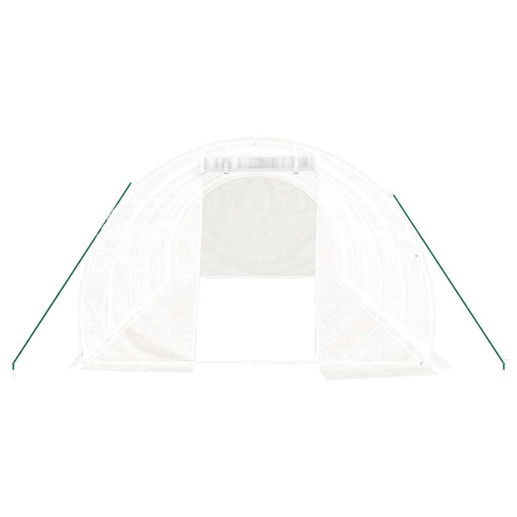 Gewächshaus mit Stahlrahmen Weiß 18 m² 6x3x2 m