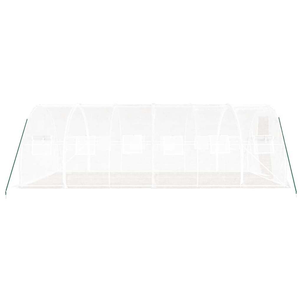 Gewächshaus mit Stahlrahmen Weiß 18 m² 6x3x2 m
