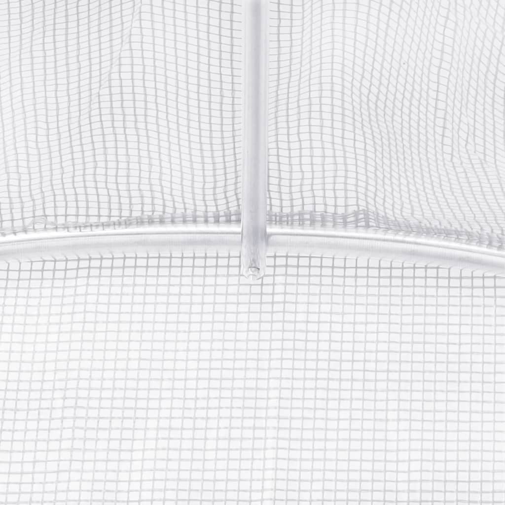 Gewächshaus mit Stahlrahmen Weiß 30 m² 10x3x2 m