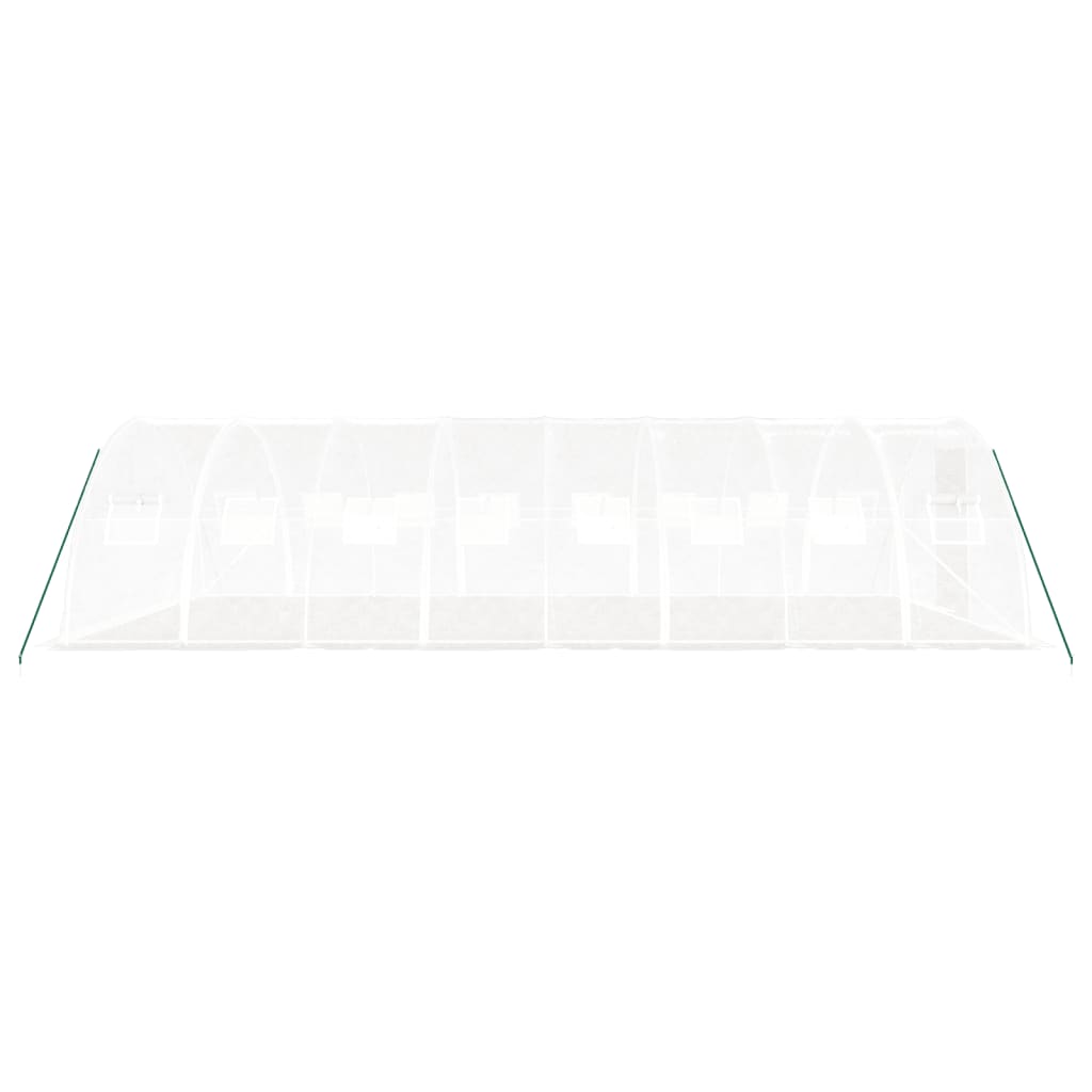 Gewächshaus mit Stahlrahmen Weiß 32 m² 8x4x2 m