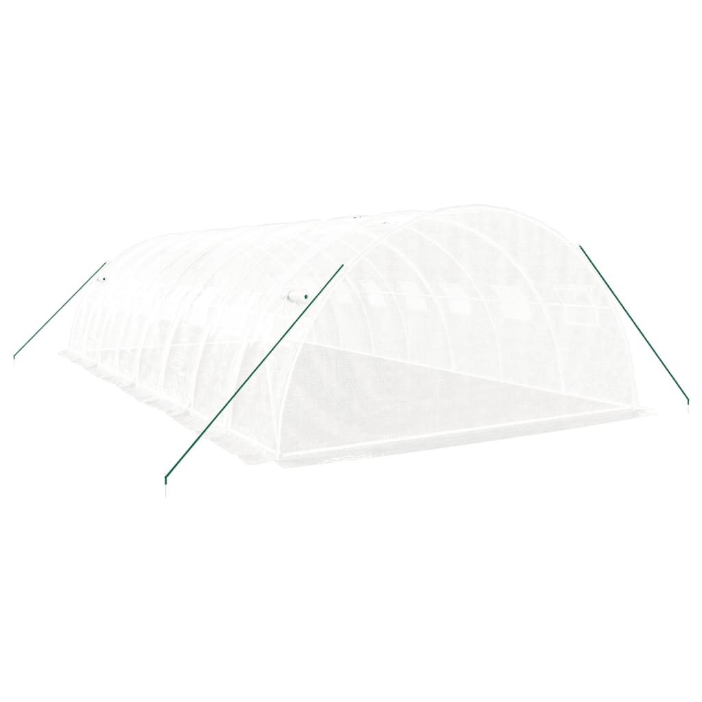 Gewächshaus mit Stahlrahmen Weiß 32 m² 8x4x2 m