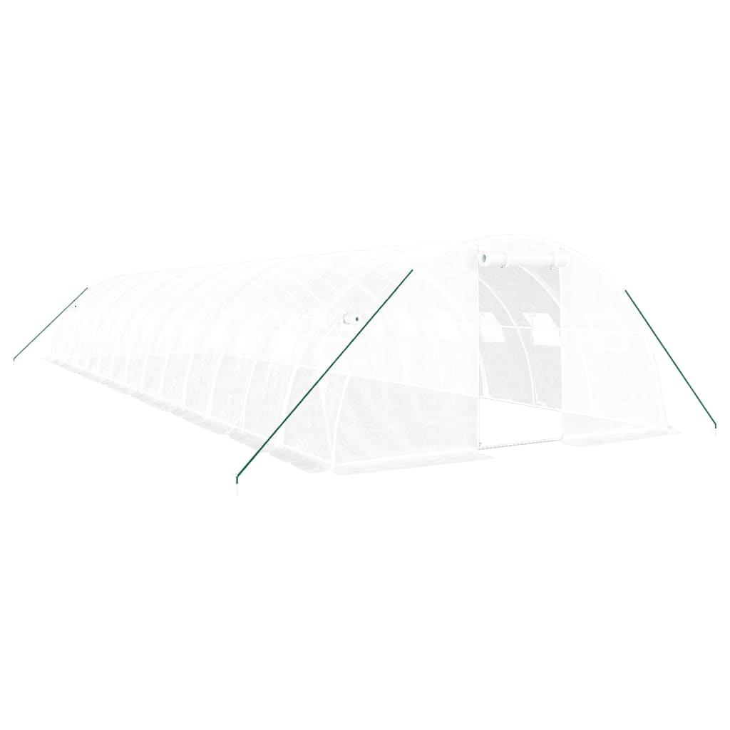 Gewächshaus mit Stahlrahmen Weiß 56 m² 14x4x2 m
