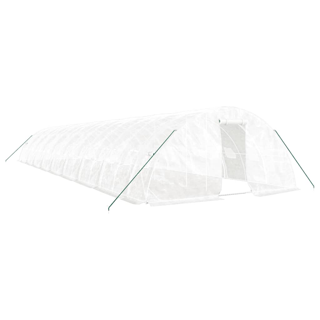 Gewächshaus mit Stahlrahmen Weiß 90 m² 18x5x2,3 m