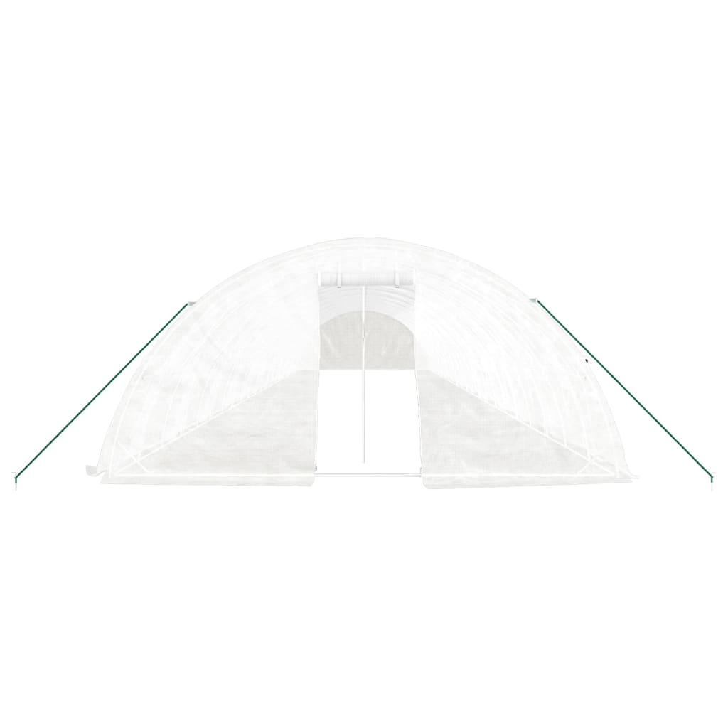 Gewächshaus mit Stahlrahmen Weiß 110 m² 22x5x2,3 m