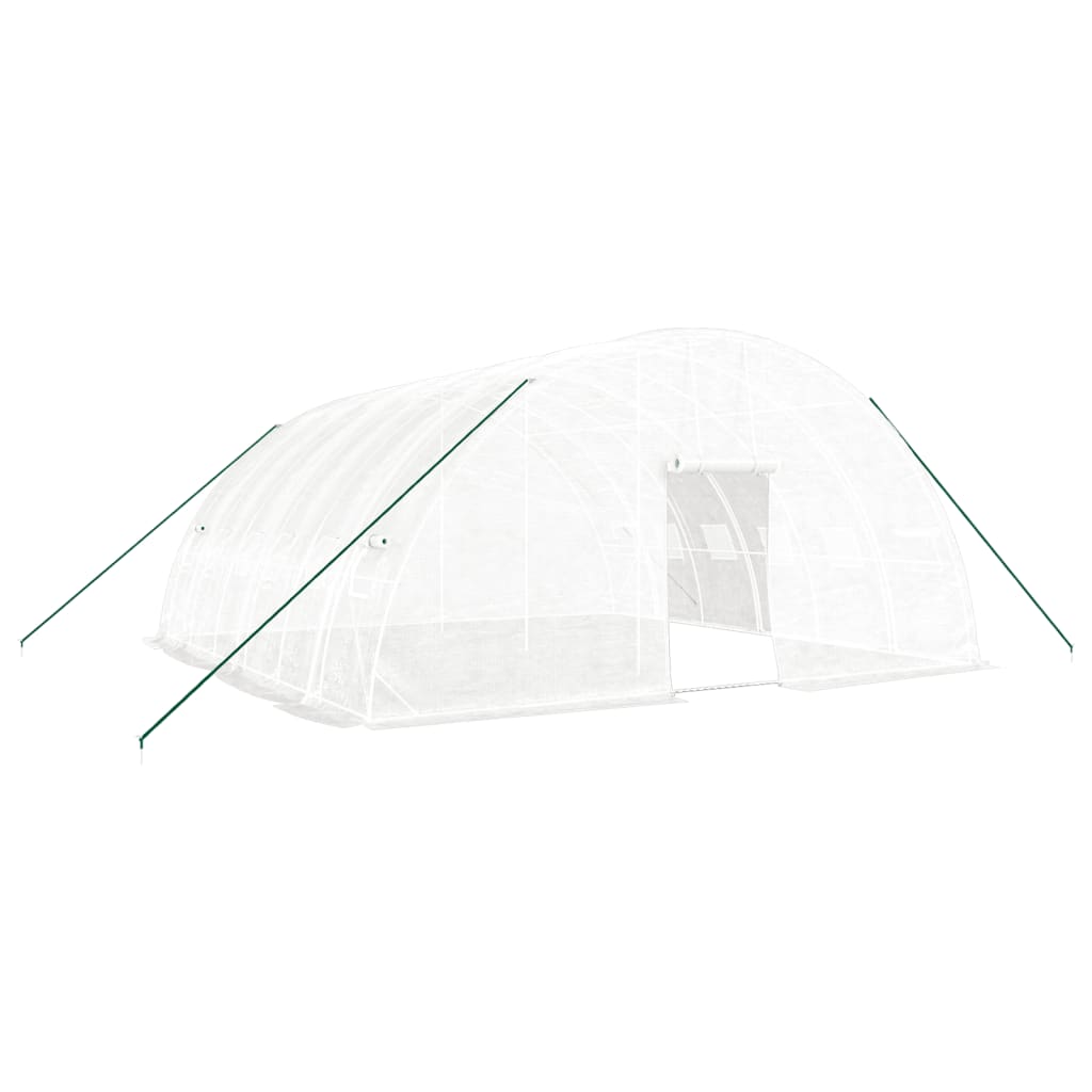 Gewächshaus mit Stahlrahmen Weiß 36 m² 6x6x2,85 m