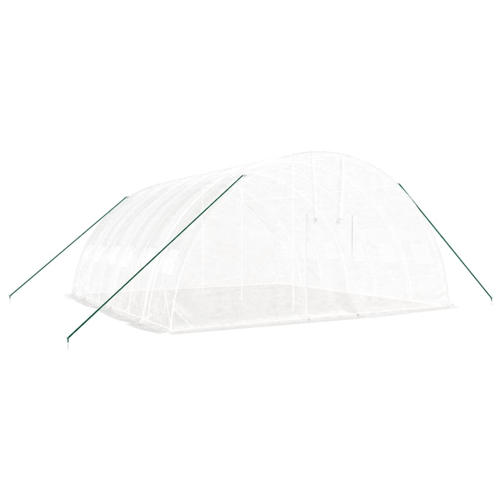 Gewächshaus mit Stahlrahmen Weiß 36 m² 6x6x2,85 m