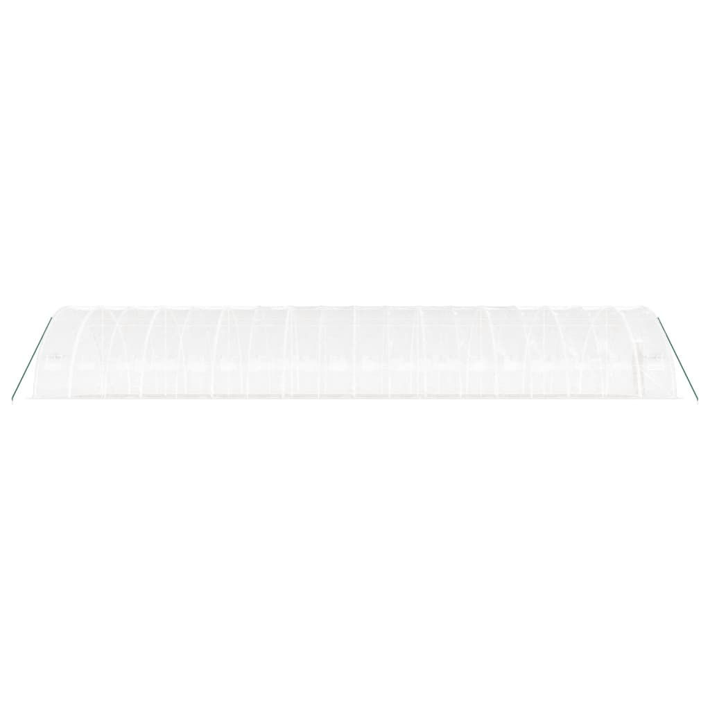 Gewächshaus mit Stahlrahmen Weiß 108 m² 18x6x2,85 m