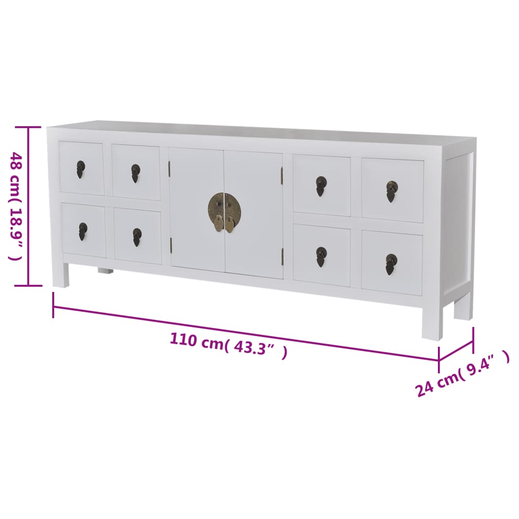 TV-Schrank Weiß 110x24x48 cm Holzwerkstoff