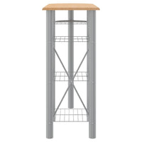 Thumbnail for 3-tlg. Bar-Set Grau und Braun Holzwerkstoff und Eisen