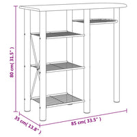 Thumbnail for 3-tlg. Bar-Set Grau und Braun Holzwerkstoff und Eisen