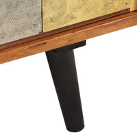 Thumbnail for TV-Schrank mit Türen 112x30x40 cm Massivholz Akazie und Metall