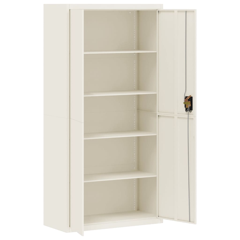 Aktenschrank Weiß 90x40x220 cm Stahl