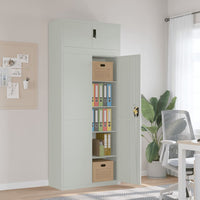 Thumbnail for Aktenschrank Hellgrau 90x40x220 cm Stahl