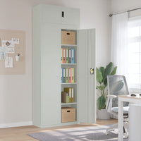 Thumbnail for Aktenschrank Hellgrau 90x40x240 cm Stahl