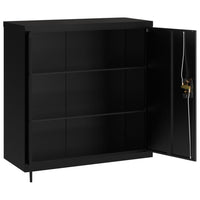 Thumbnail for Aktenschrank Schwarz 90x40x130 cm Stahl