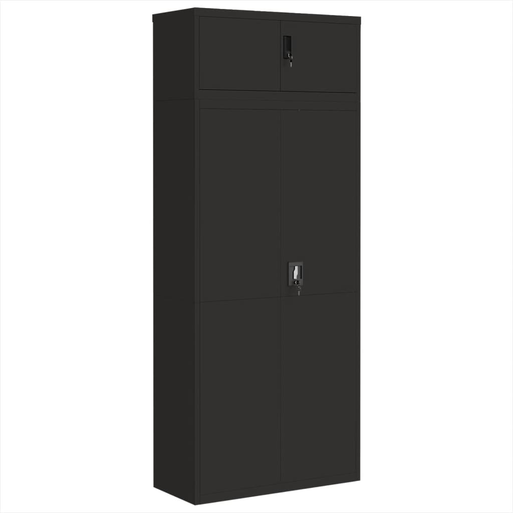 Aktenschrank Schwarz 90x40x220 cm Stahl