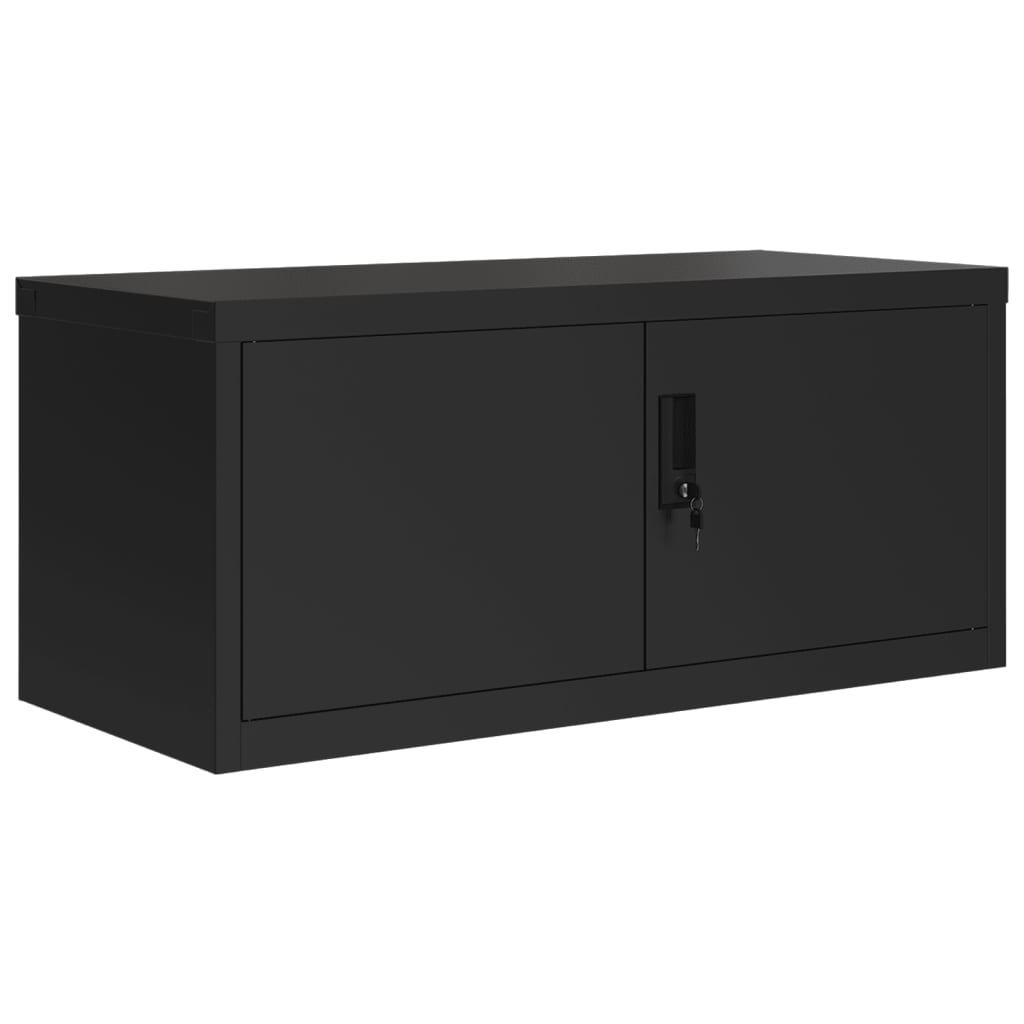 Aktenschrank Schwarz 90x40x220 cm Stahl
