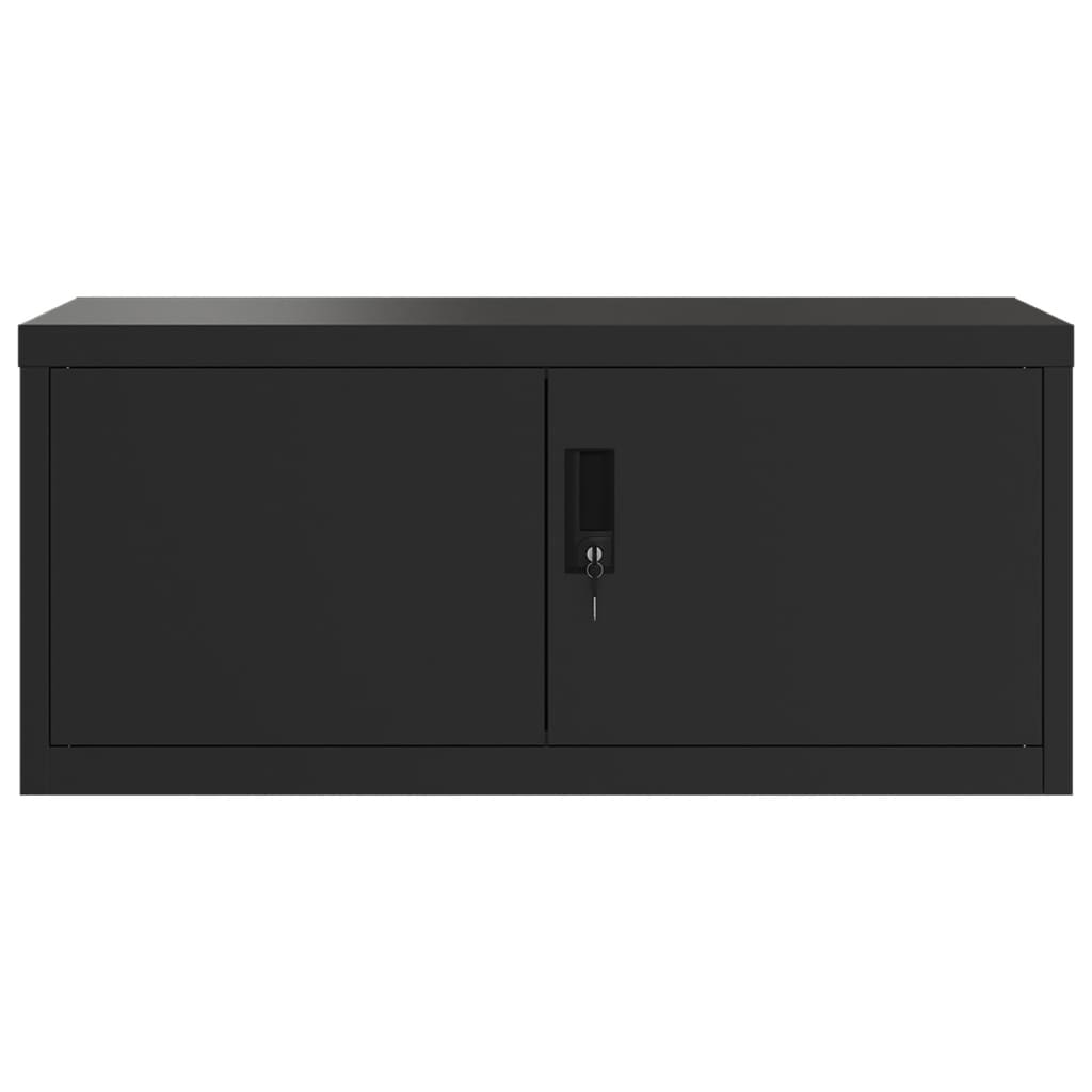 Aktenschrank Schwarz 90x40x220 cm Stahl