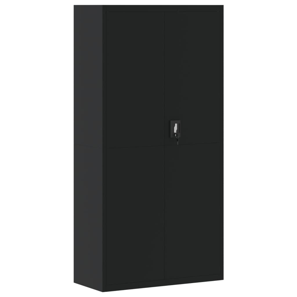 Aktenschrank Schwarz 90x40x220 cm Stahl
