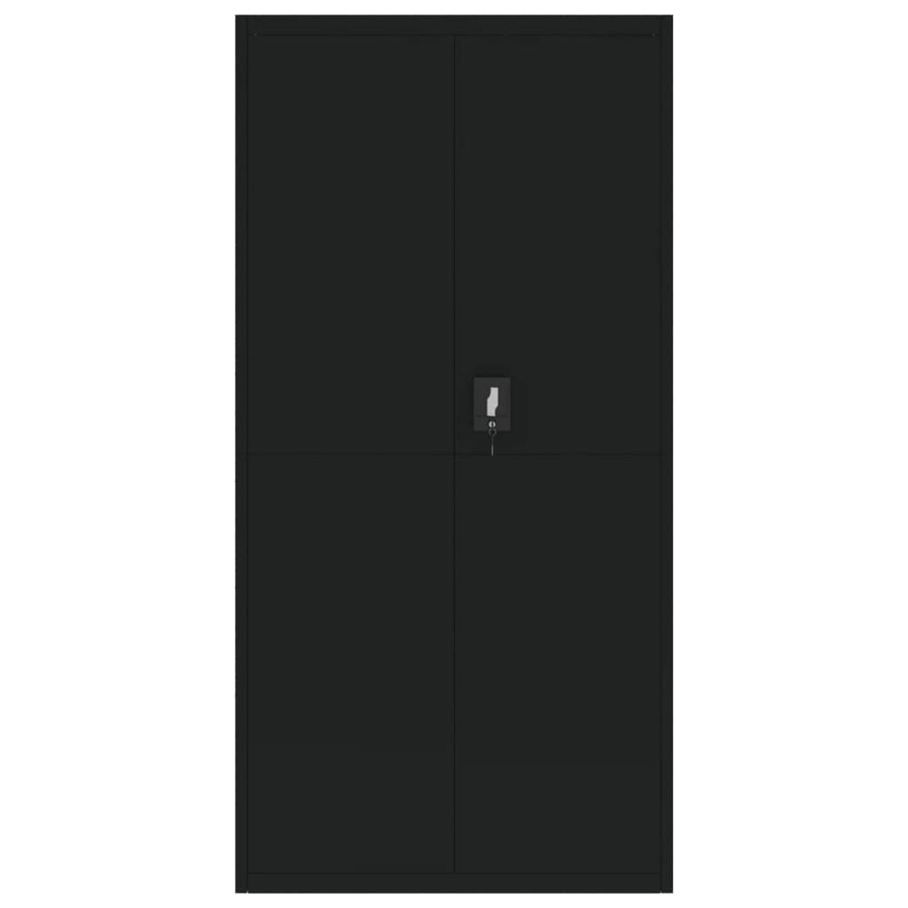 Aktenschrank Schwarz 90x40x220 cm Stahl