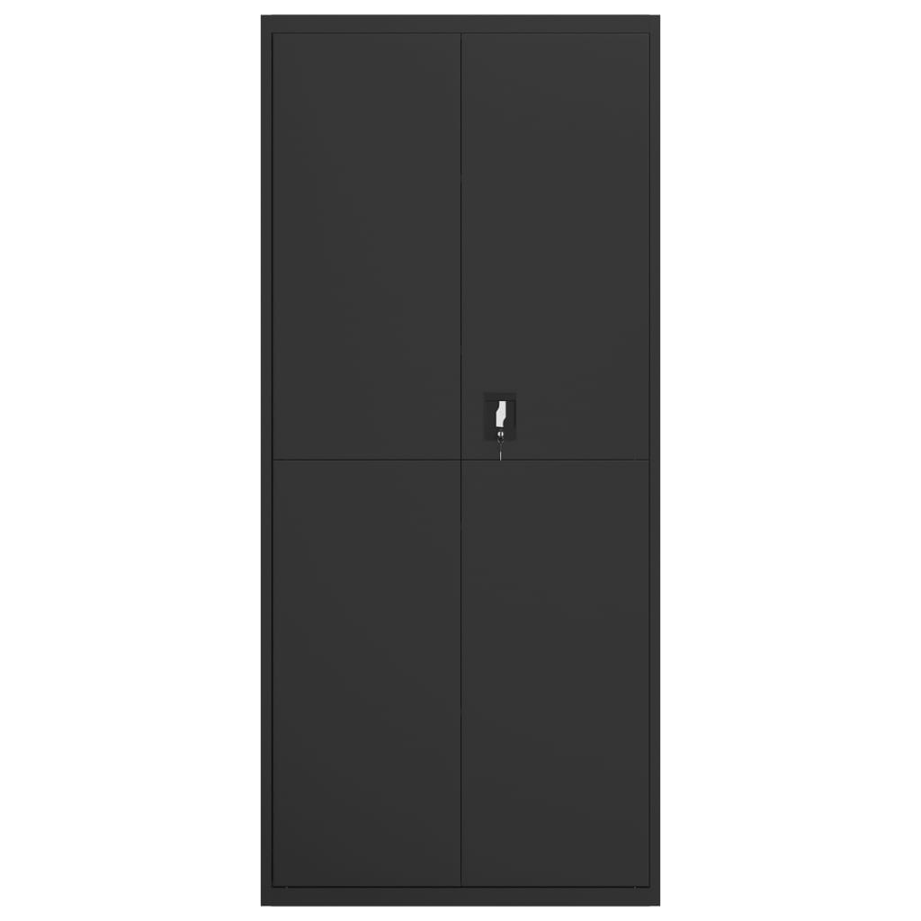 Aktenschrank Schwarz 90x40x240 cm Stahl