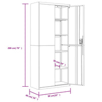 Thumbnail for Aktenschrank Schwarz 90x40x240 cm Stahl