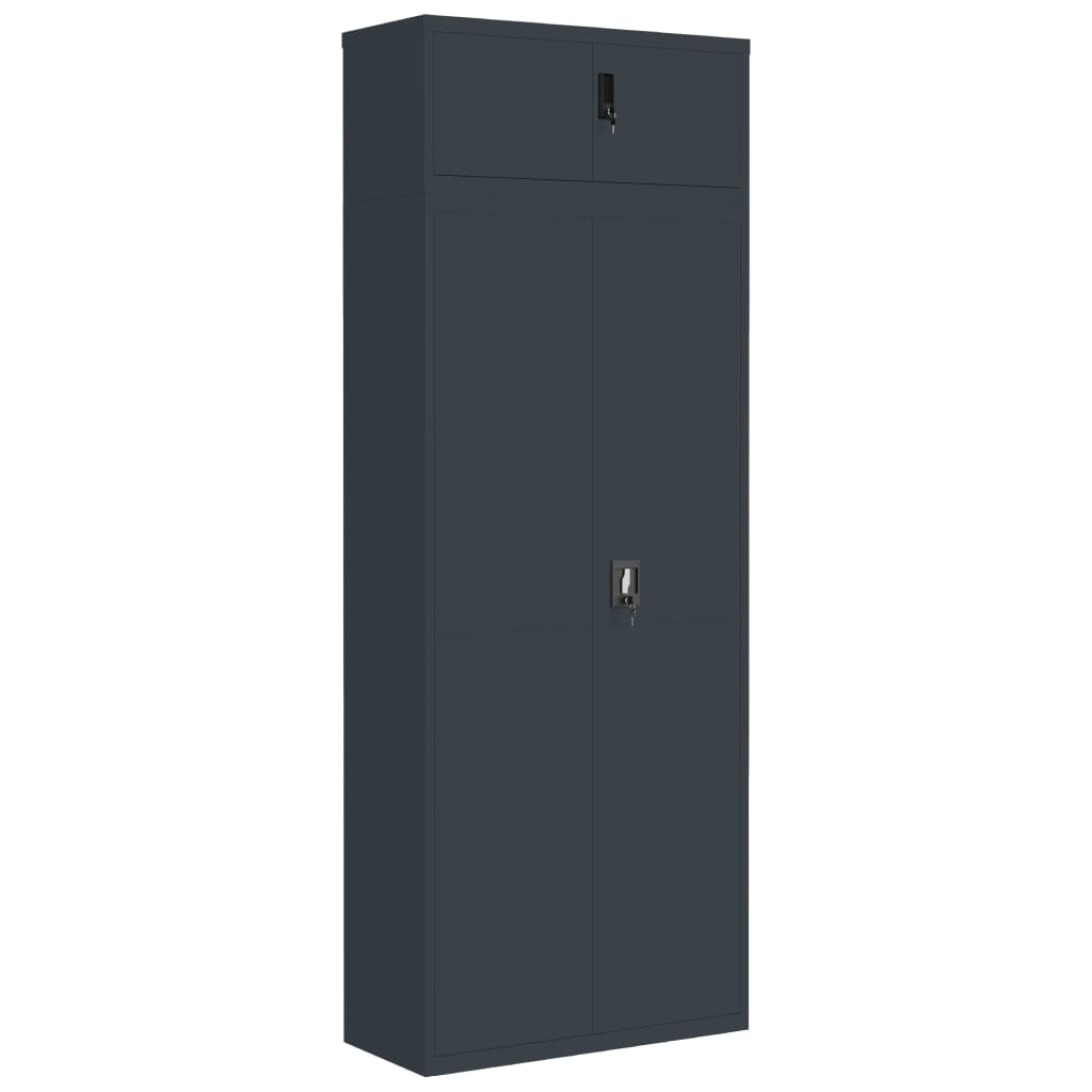 Aktenschrank Anthrazit 90x40x240 cm Stahl