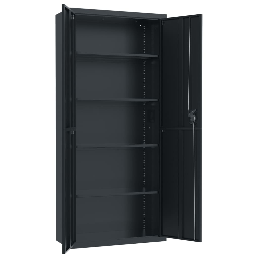 Aktenschrank Anthrazit 90x40x240 cm Stahl