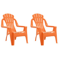 Thumbnail for Kinder-Gartenstühle 2 Stk. Orange 37x34x44 cm PP Holzoptik