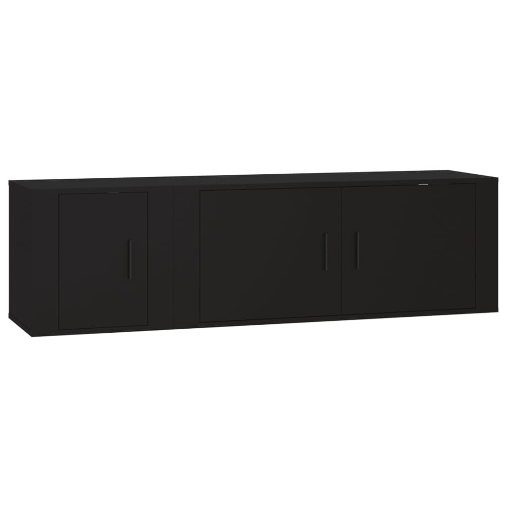 2-tlg. TV-Schrank-Set Schwarz Holzwerkstoff