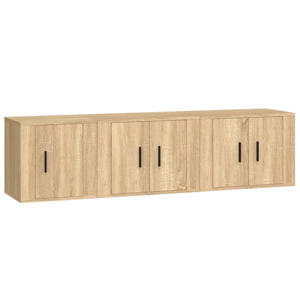 3-tlg. TV-Schrank-Set Sonoma-Eiche Holzwerkstoff