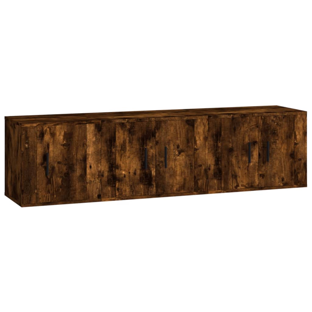 3-tlg. TV-Schrank-Set Räuchereiche Holzwerkstoff