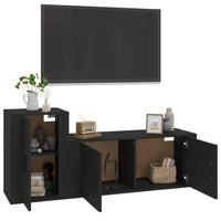 Thumbnail for 2-tlg. TV-Schrank-Set Schwarz Holzwerkstoff