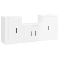 Thumbnail for 3-tlg. TV-Schrank-Set Hochglanz-Weiß Holzwerkstoff