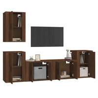 Thumbnail for 5-tlg. TV-Schrank-Set Braun Eichen-Optik Holzwerkstoff