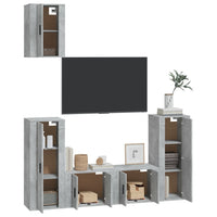Thumbnail for 5-tlg. TV-Schrank-Set Betongrau Holzwerkstoff