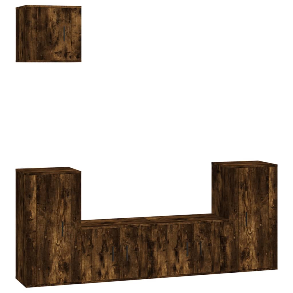 5-tlg. TV-Schrank-Set Räuchereiche Holzwerkstoff