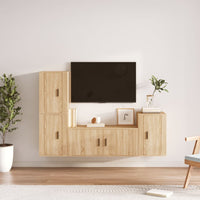 Thumbnail for 4-tlg. TV-Schrank-Set Sonoma-Eiche Holzwerkstoff