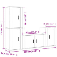 Thumbnail for 4-tlg. TV-Schrank-Set Hochglanz-Weiß Holzwerkstoff