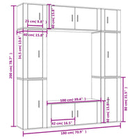 Thumbnail for 8-tlg. TV-Schrank-Set Weiß Holzwerkstoff