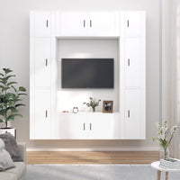 Thumbnail for 8-tlg. TV-Schrank-Set Weiß Holzwerkstoff