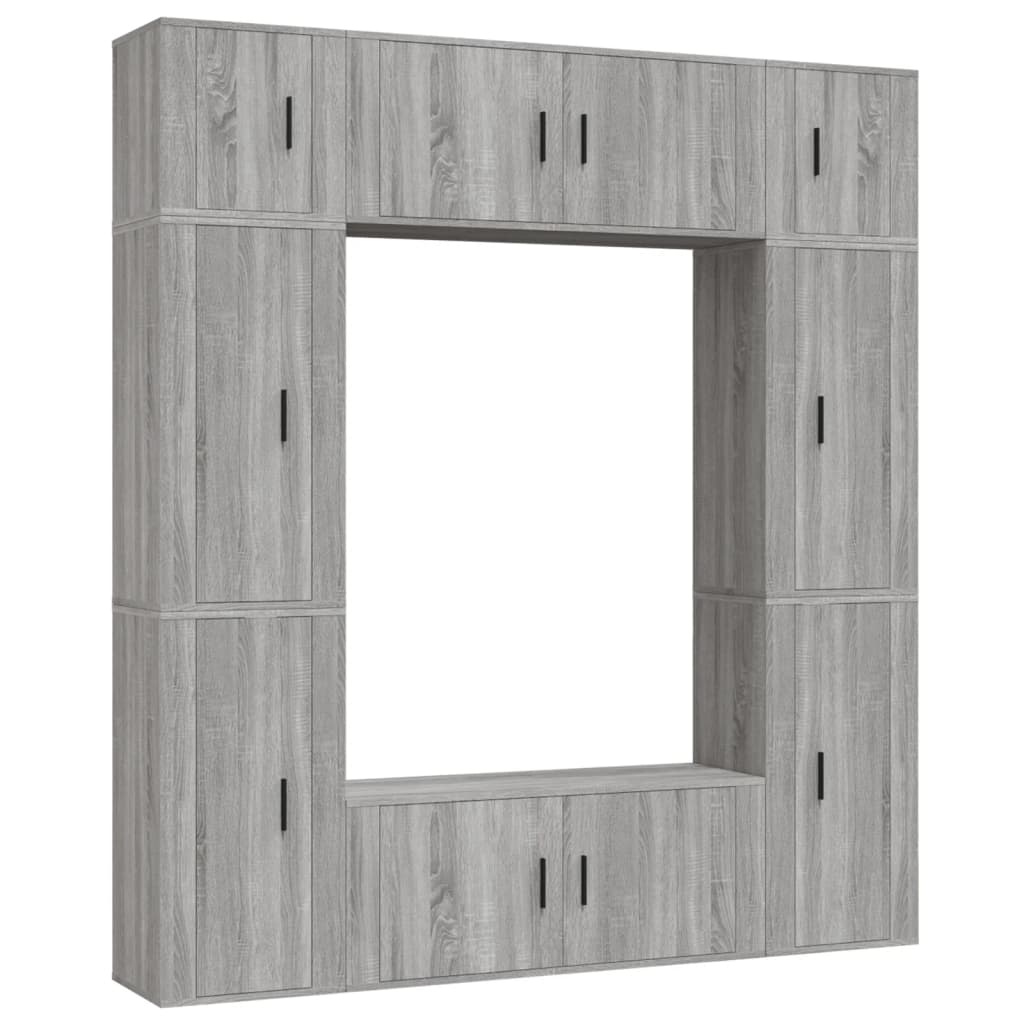 8-tlg. TV-Schrank-Set Grau Sonoma Holzwerkstoff