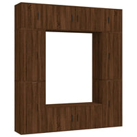 Thumbnail for 8-tlg. TV-Schrank-Set Braun Eichen-Optik Holzwerkstoff