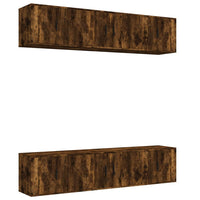 Thumbnail for 6-tlg. TV-Schrank-Set Räuchereiche Holzwerkstoff