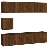 Thumbnail for 7-tlg. TV-Schrank-Set Braun Eichen-Optik Holzwerkstoff