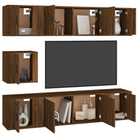 Thumbnail for 7-tlg. TV-Schrank-Set Braun Eichen-Optik Holzwerkstoff